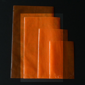 カラー不織布・平袋（片面透明タイプ）Lサイズ／オレンジ