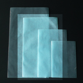 カラー不織布・平袋（片面透明タイプ）Lサイズ／パステルブルー