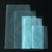 カラー不織布・平袋（片面透明タイプ）Mサイズ／パステルブルー