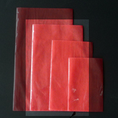 カラー不織布・平袋（片面透明タイプ）Lサイズ／レッド