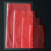 カラー不織布・平袋（片面透明タイプ）LLサイズ／レッド