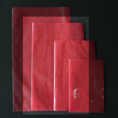 カラー不織布・平袋（片面透明タイプ）Lサイズ／ローズレッド