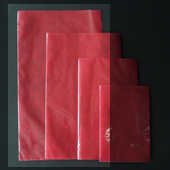 カラー不織布・平袋（片面透明タイプ）LLサイズ／ローズレッド