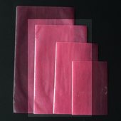 カラー不織布・平袋（片面透明タイプ）Lサイズ／ローズピンク
