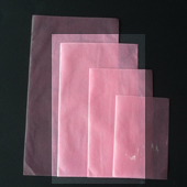 カラー不織布・平袋（片面透明タイプ）Lサイズ／ピーチピンク