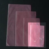 カラー不織布・平袋（片面透明タイプ）Sサイズ／ピーチピンク