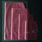 カラー不織布・平袋（片面透明タイプ）LLサイズ／ボルドー