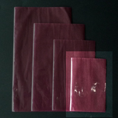 カラー不織布・平袋（片面透明タイプ）Sサイズ／ボルドー
