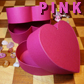 ハート型の貼り箱　ピンク